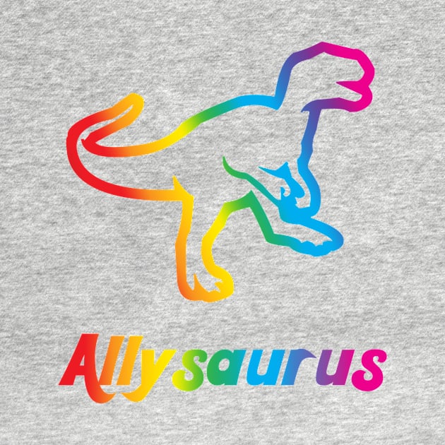 Allysaurus Gay Pride Parade Rainbow Dinosaur by glintintheeye